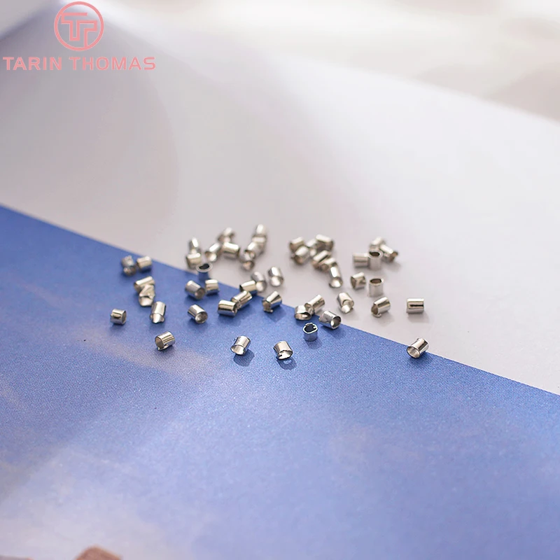 (4021)5g,about 400PCS 2MM Brass Fasteners Clasps Crimp Tube End Beads Station Position Beads Spacer Beads Jewelry Accessories