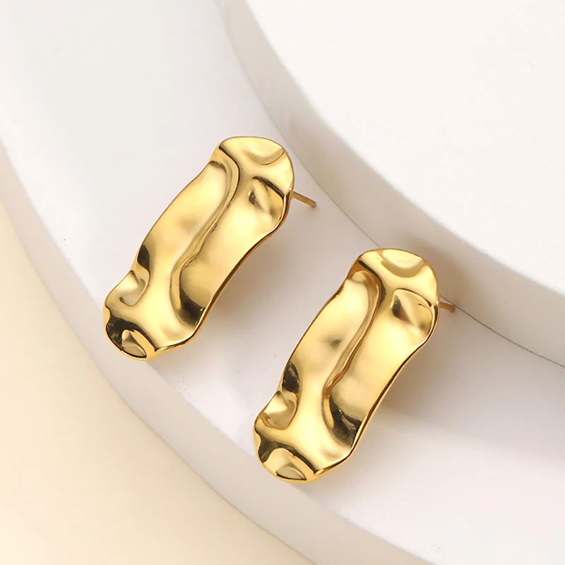 Stainless Steel Jewelry 18K Gold Plated Lrregular Geometry Shape Stud Earrings DIY Jewelry Making Finding Earrings Accessorie