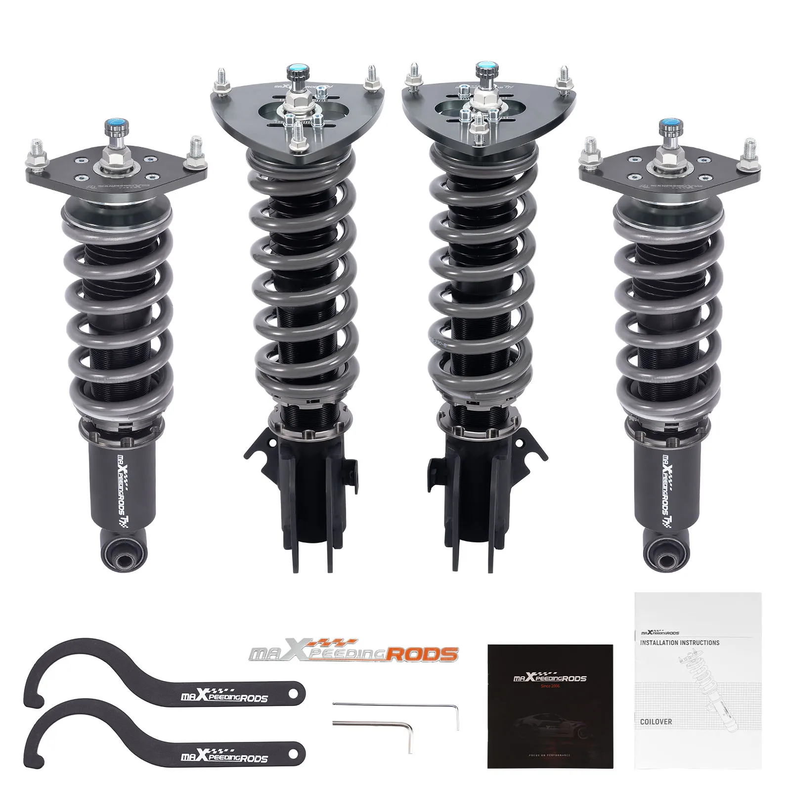 MaXpeedingrods 24 Step Damper Coilover Lowering Suspension Kit for Subaru Impreza WRX 2008-2014