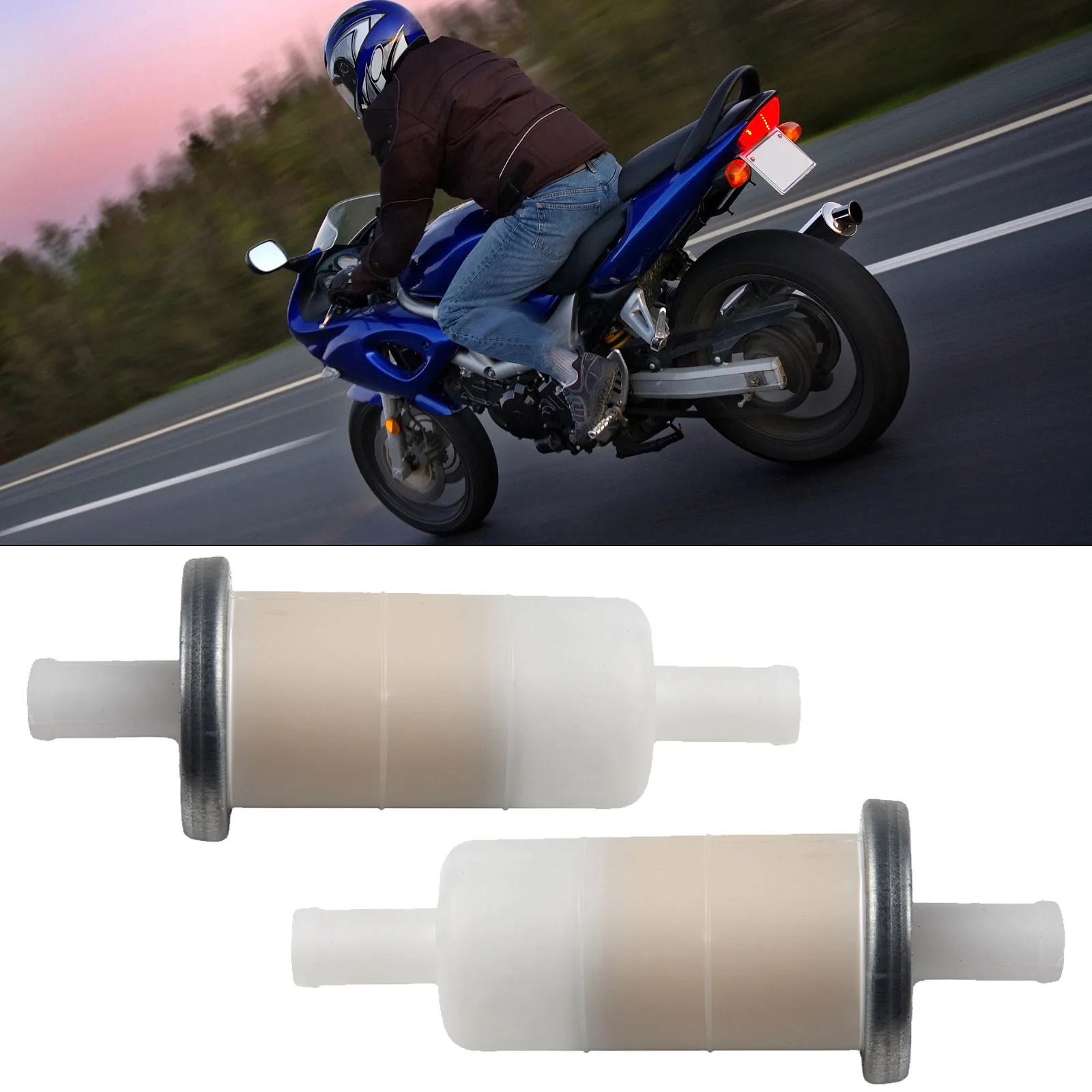 2pcs Fuel Filter for Honda CBR600 CBR900RR Hawk 650 CBR 1000F 16900 MG8 003 Compatible with 3/8 Fuel Lines Inline Replacement