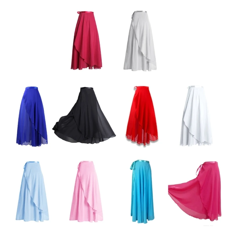 

E15E All-matching Wrap Skirt for Women Long Dance Skirts Ballet Wrap Skirts Asymmetric Dance Skate Over Scarf Skirts