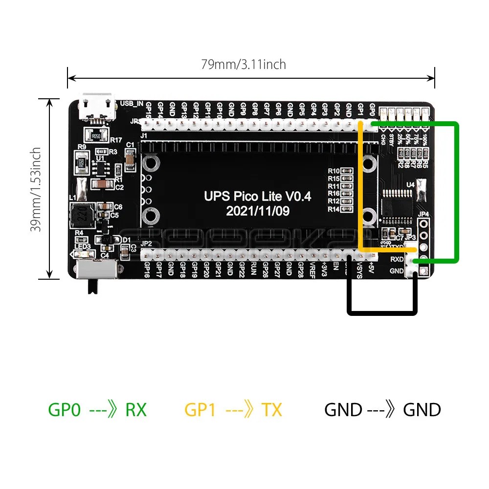 GeeekPi Raspberry Pi Pico/Pico W  UPS  Plug & Play Supports 18650 Lithium Battery Only