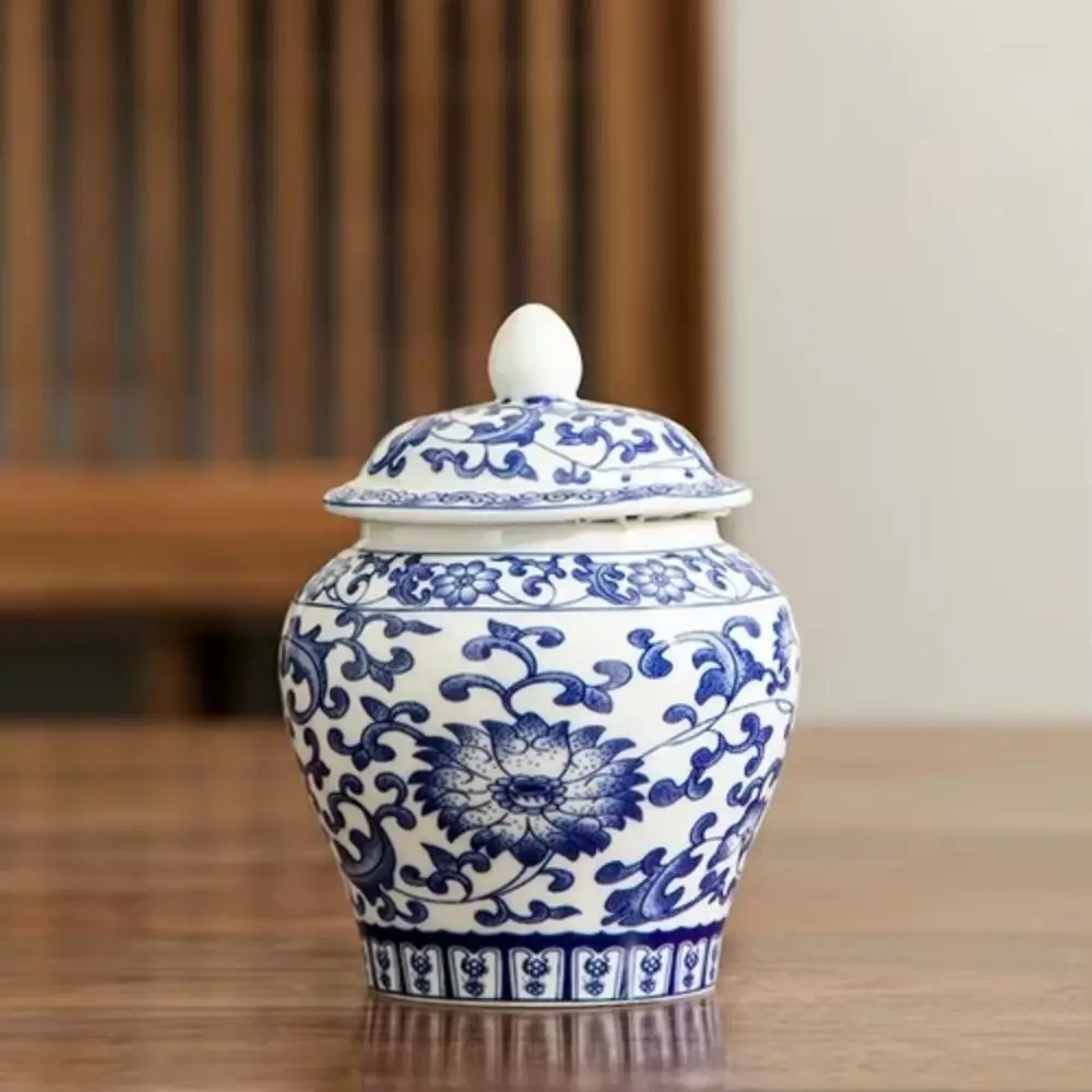 

Винтажная керамическая банка для чая в китайском стиле с герметичной крышкой, контейнер для хранения продуктов, большая емкость, влагостойкая канистра для еды