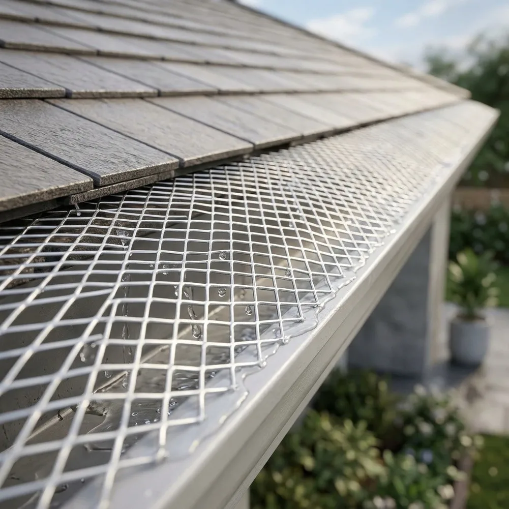 Gutter Leaf Filter Aluminum Construction for Residential Drainage Channel Installation 12.7x600cm Silver Metallic