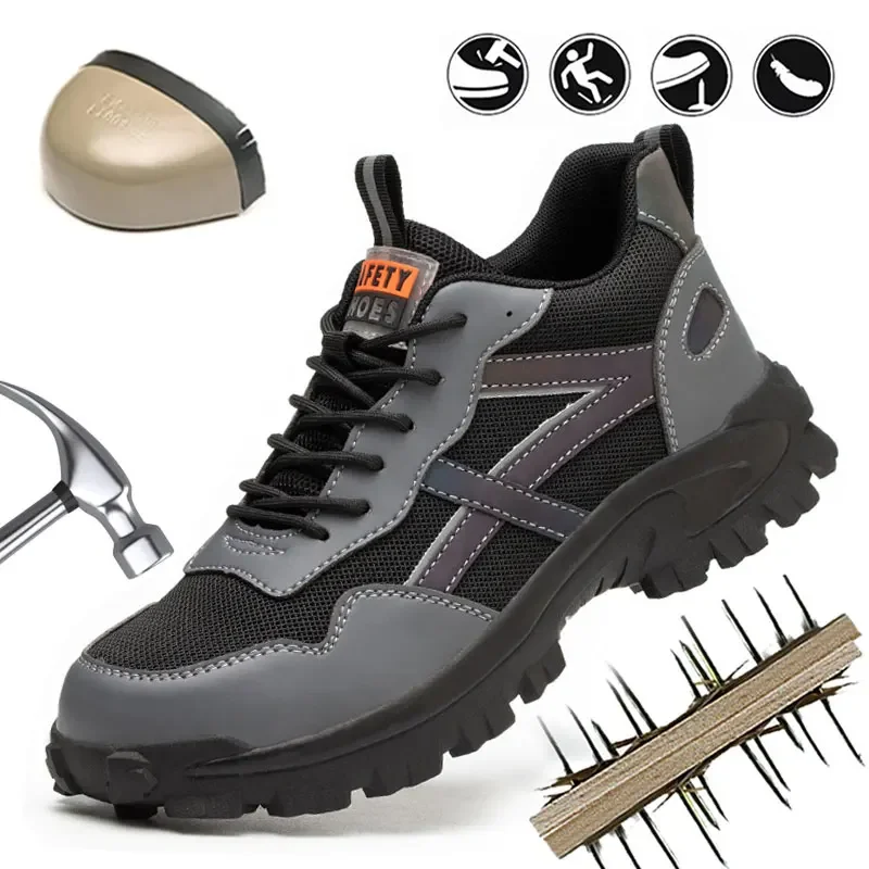 

37-48 Summer Labor Insurance Shoes Men's Anti-smashing Anti-piercing Safety Shoes, Comfortable Wear-resistant Safety Sneakers