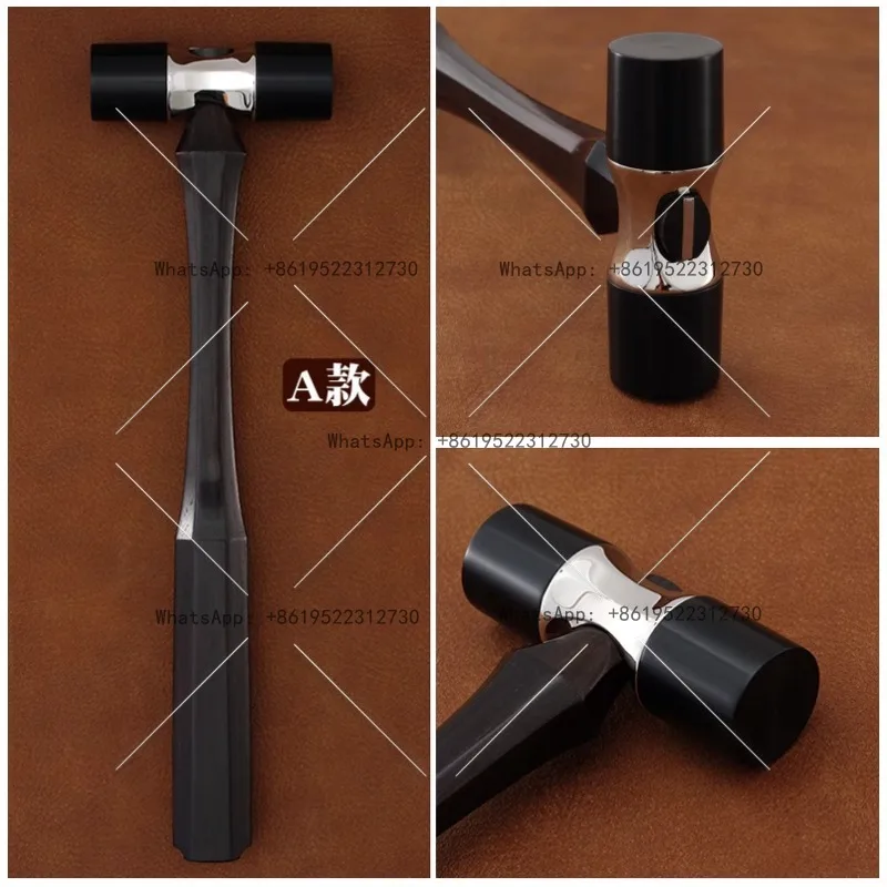 Martillo de herramienta Bowen, material cnc440c, martillo de alambre de acero inoxidable, hecho a mano, cuero, artículos de cuero, punto plano