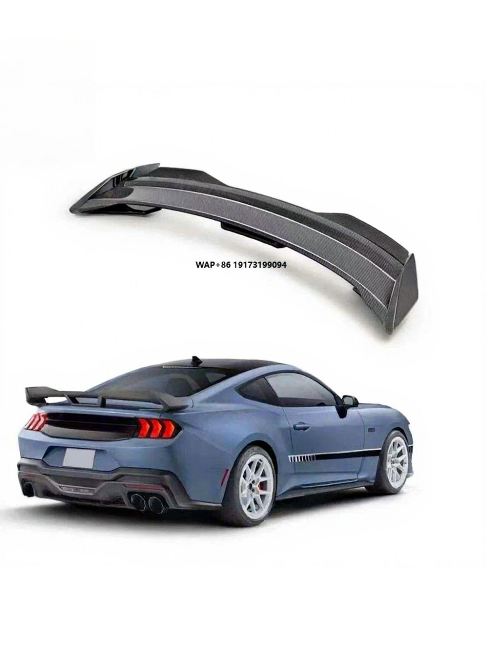 

Carbon Fiber Rear Bumper Spoiler for Mustang S650 2024+ Real Carbon Fiber Spoiler Rear Wing for Modification.