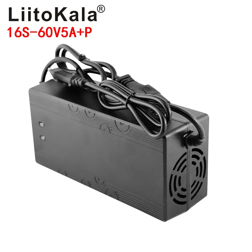 LiitoKala 16S 67.2V 5A Lithium Battery Charger 60V  Li-ion Fast Smart  110V / 220V DC 3P Plug