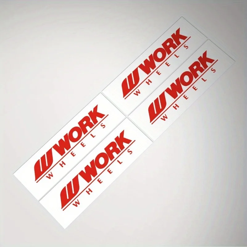 4PCS/SET Trendy Work Wheels Vinyl Sticker Pack, Waterproof Decals for Water Bottle Car Bumper Backpack Personalized Decor