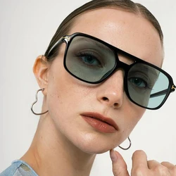 Fashion New Retro Double Bridge Vintage Oval Sunglasses Women Candy Color Glasses Men Retro Eeyglasses Goggle UV400 Female