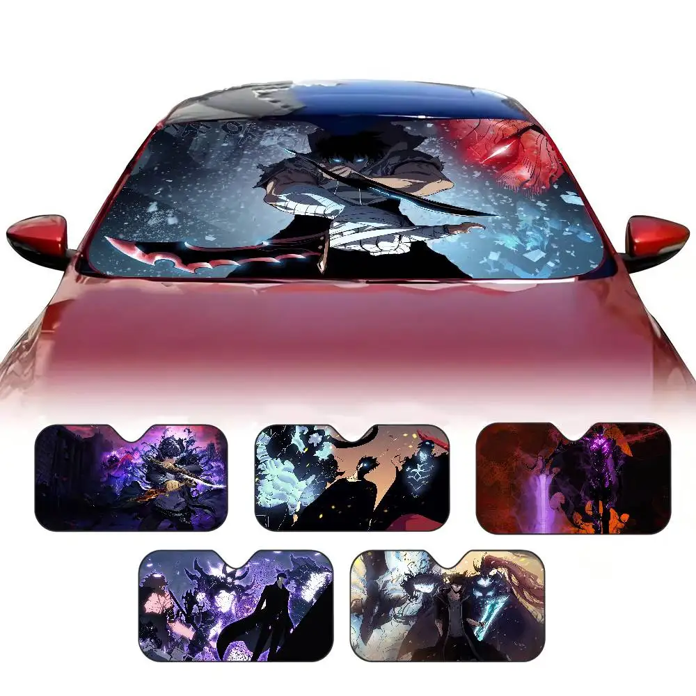 Anime Solo Leveling Car Sun Shade Windshield Foldable Cute Funny Sunshade By Vincent For Car Truck SUV Blocks