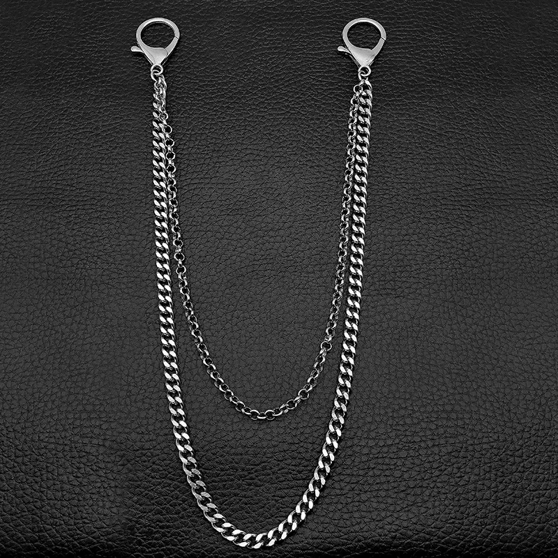 2in1 Stainless Steel  Wallet Belt Chain Rock Punk Trousers Hipster Pant Jean Keychain motion Ring Clip Keyring HipHop Jewelry - Image 3