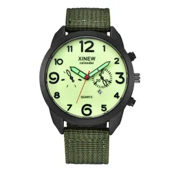 Men Genuine XINEW Brand Cheap Watches Casual Nylon Band Army Sports Date Quartz Watch Black Erkek Barato Saat Montre Homme 2024