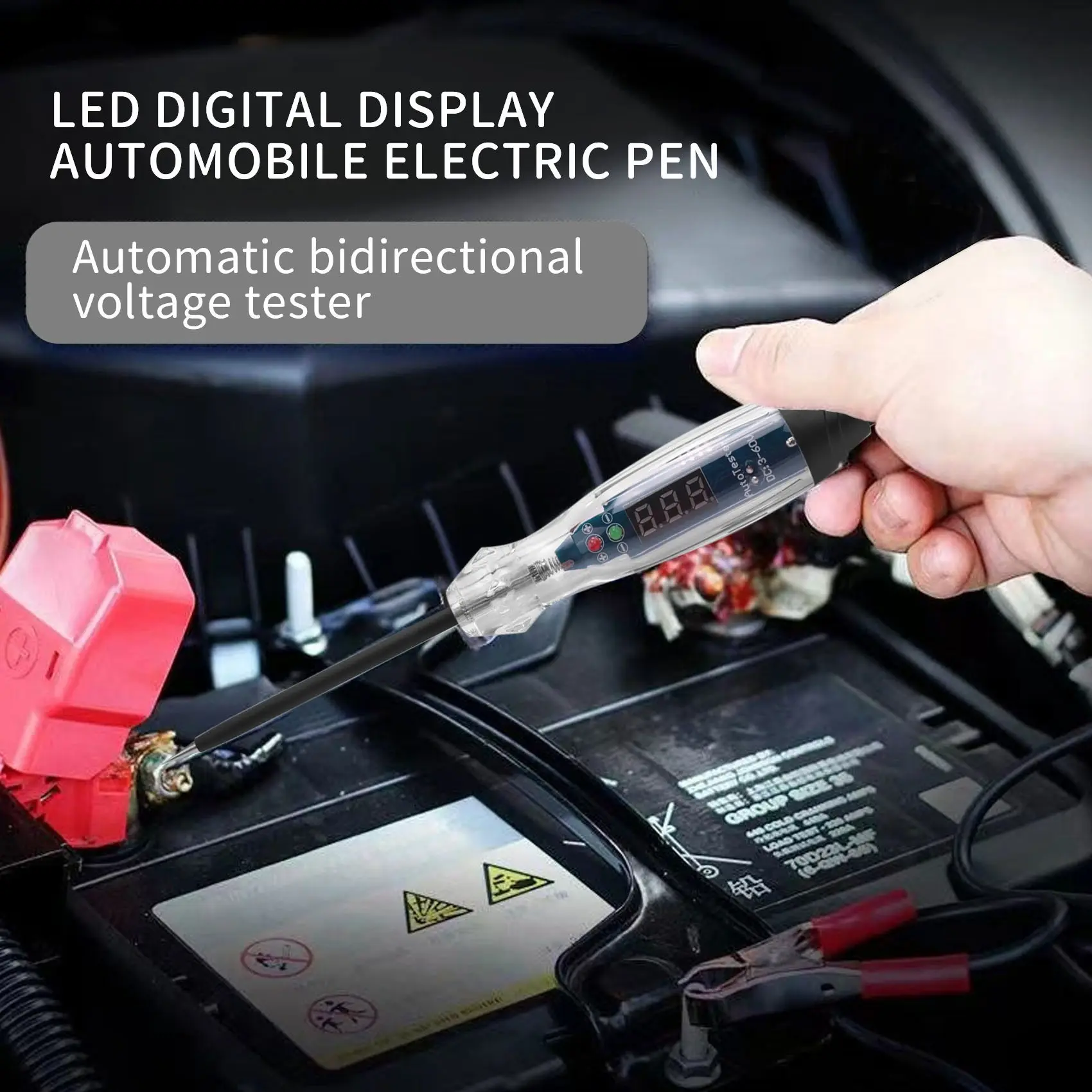 Automotive Test Light 3-60V DC Digital LED Ciruit Tester Auto Bidirectional Voltage Tester Electric Test Pen