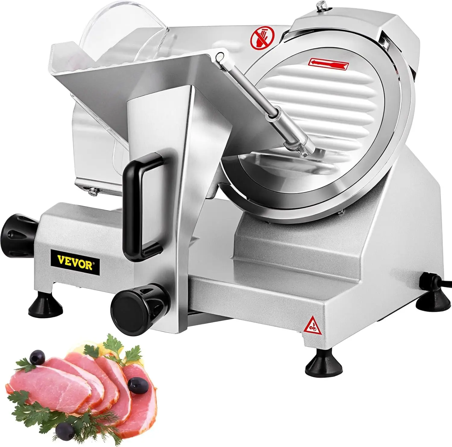 Meat Slicer, 200W Electric Deli Food Slicer, 1200RPM Meat Slicer with 8.7“ Chromium-plated Steel Blade, 0-12mm Adjustable Thickn