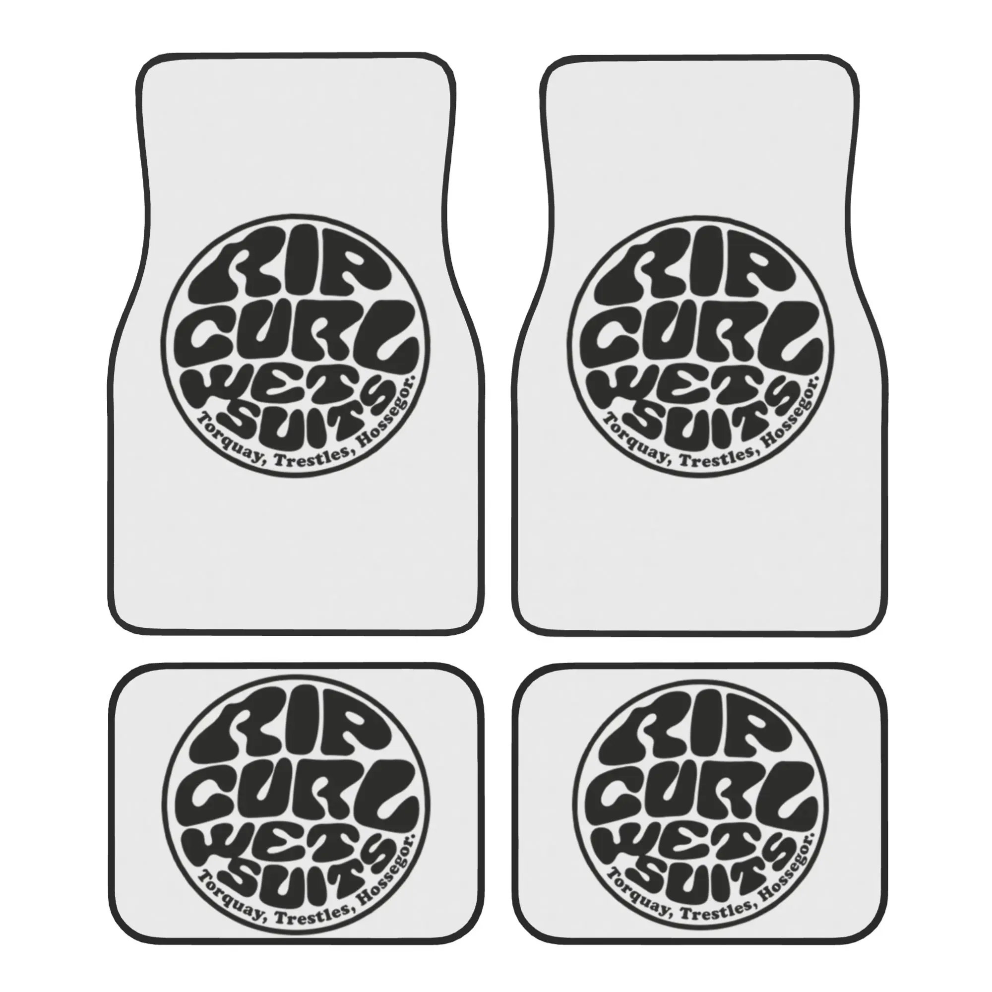 Rip Surfing Sportswear Curl 4PCS Crystal Velvet Car Floor Mats Set  Universal Front Rear Foot Mats Non-Slip Car Protection Mat