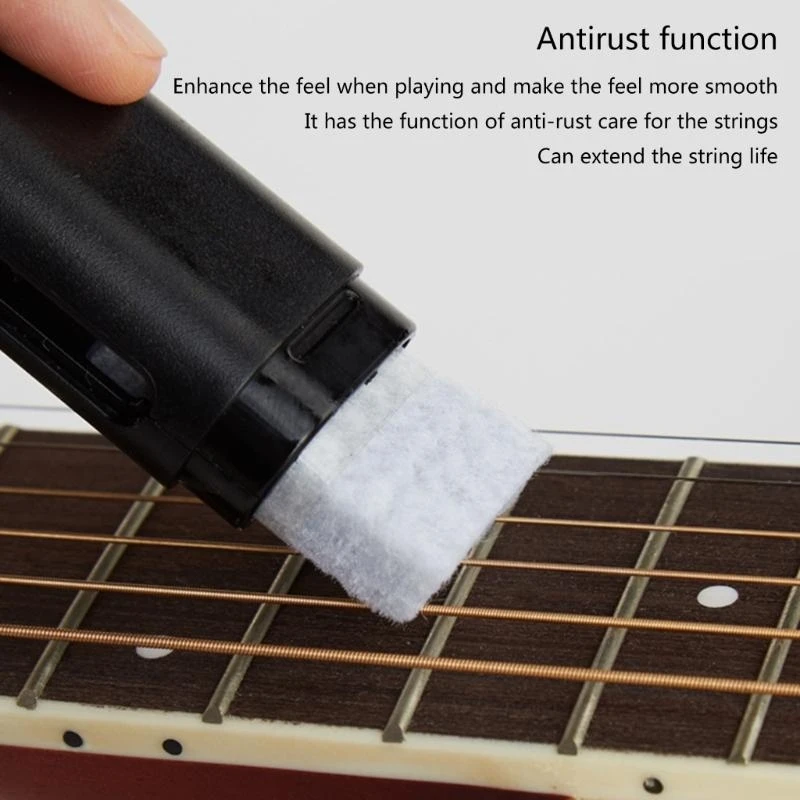 Double Head Guitar Strings Cleaner Eraser Rust Remover with Lubricants for Clean