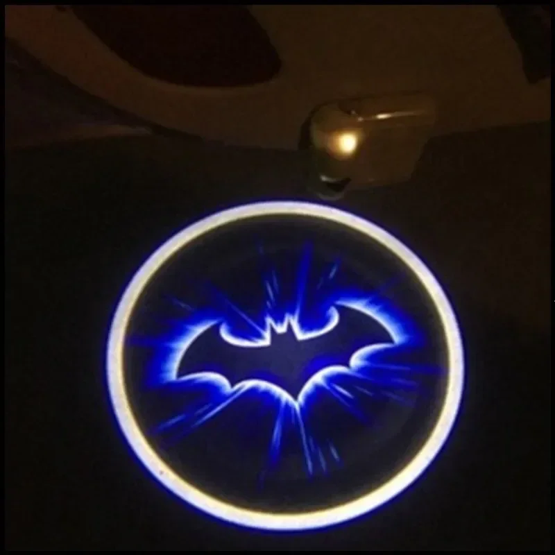 2PCS LED Car Door Logo Lights Courtesy Step Ghost Shadow Projector Laser Lamps For Bat Logo Lamp Car Accessories Decoration