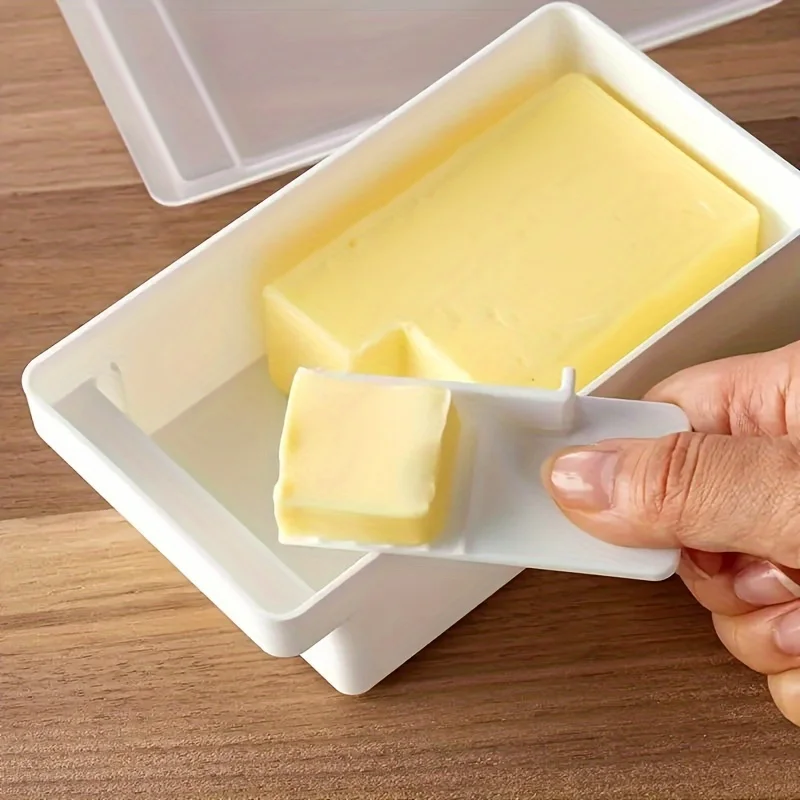 Butter Cheese Storage Box Butter Cutter Box With Lid And Knife Countertop Butter Keeper For Refrigerator Kitchen