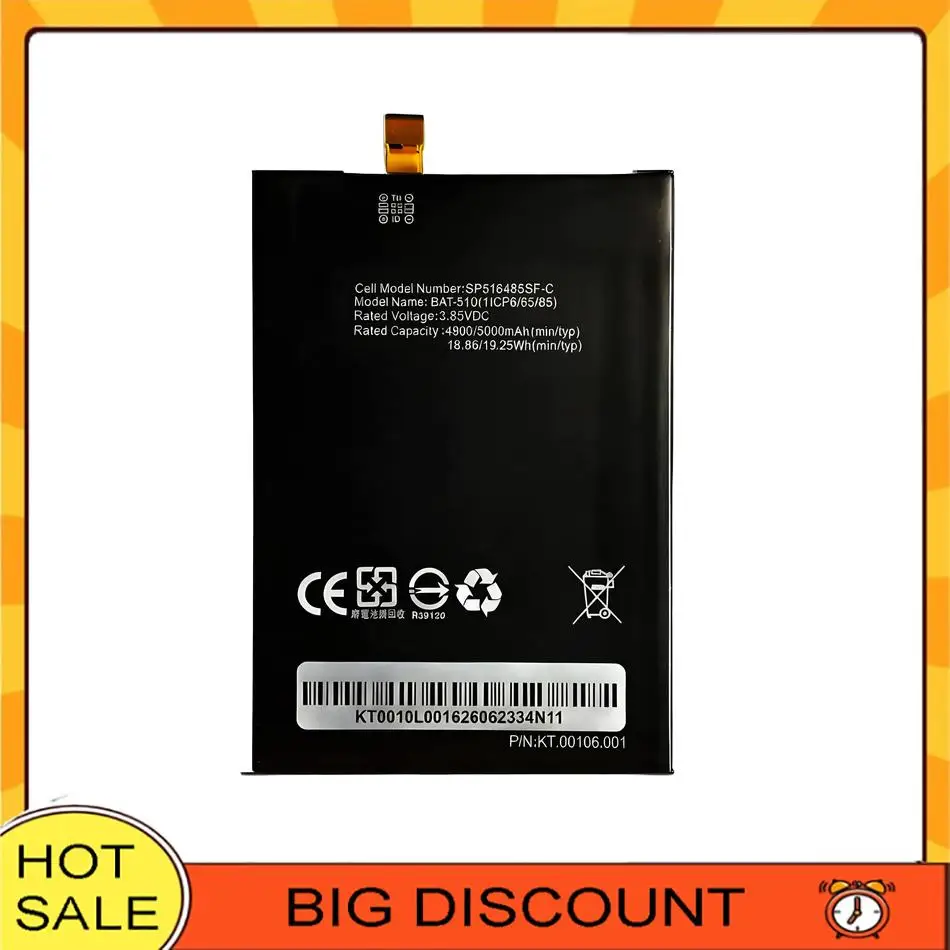 

Long Lasting Mobile Phone Battery For Acer Liquid Metal MT S120 p n Bat-510 Bat-510 1ICP5 42 61 BT.0010S.001 Bat 510 5000mAh