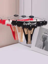 Custom Lace Underwear Crystal Letters Name Personalized Thong Waist Jewelry Women Bikini G-String Panties Birthday Lovers Gift