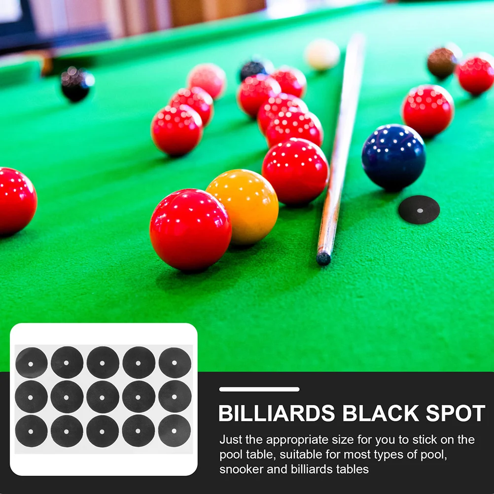 3 Sheets Self Adhesive Black Snooker Spots Pool Table Marker Dots Billiard Dot Stickers Woven Cloth Proper Size