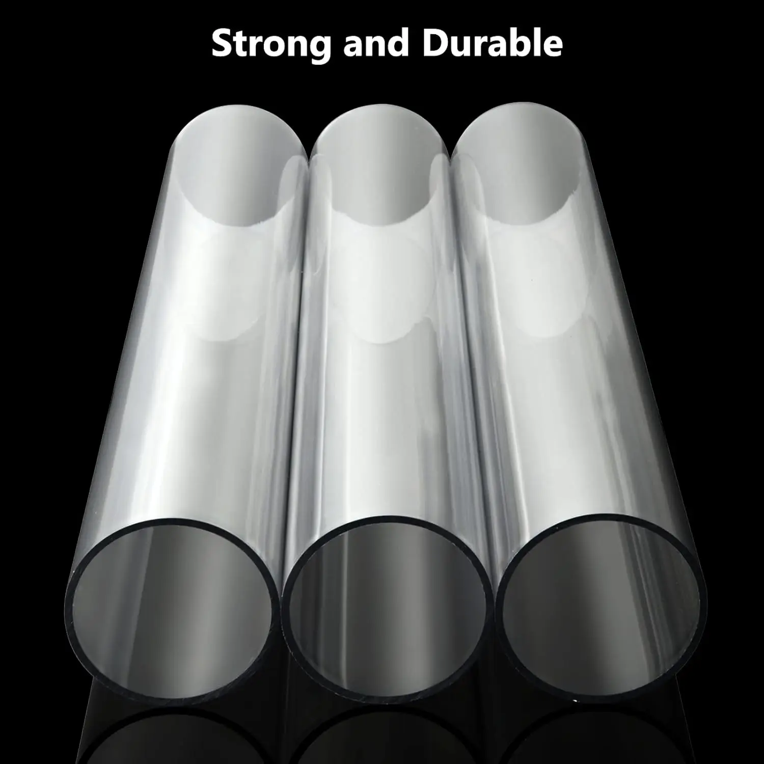 Naxilai クリアポリカーボネートチューブ 6 個、直径 2 インチ (50mm) 丸型 DIY プラスチックチューブ、長さ 13 インチ (328mm) 硬質保管チューブ