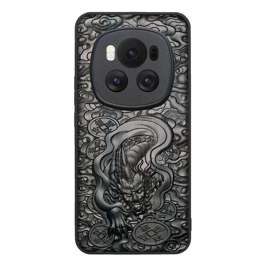 

Case For Huawei Magic 6 pro ebony wood Stereo Emboss Carved Wood TPU Cover Case For huawei magic 6 pro magic6