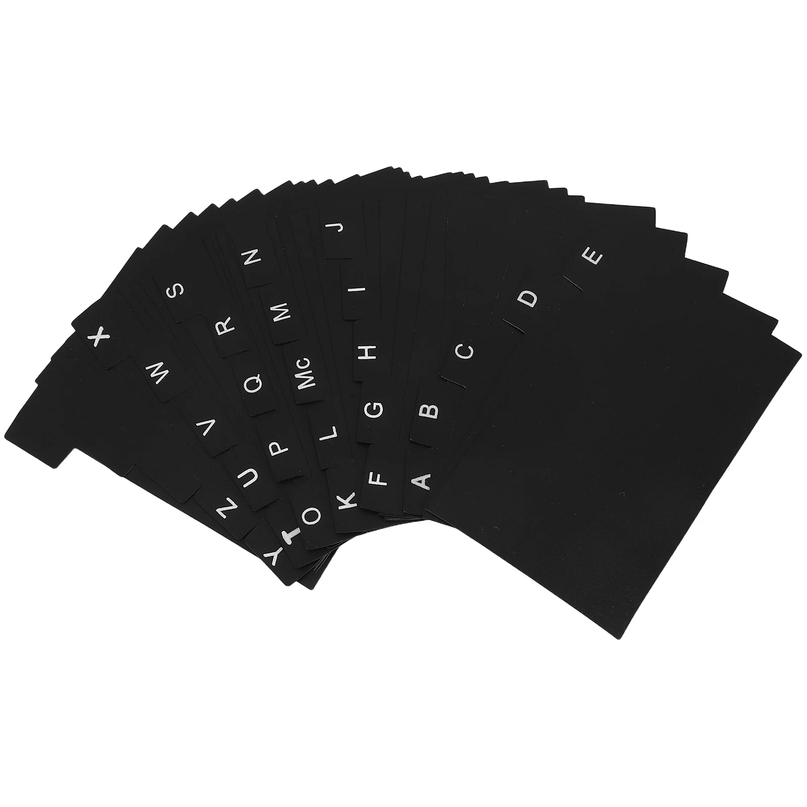 30pcs Index Card Dividers Plastic Black Tab Dividers For Document Organization Alphabet Label Separators Records Recipes Study