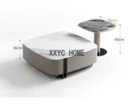 Mesa de centro quadrada de mármore luz luxo moderna sala de estar casa mesa de centro combinação de armário de tv