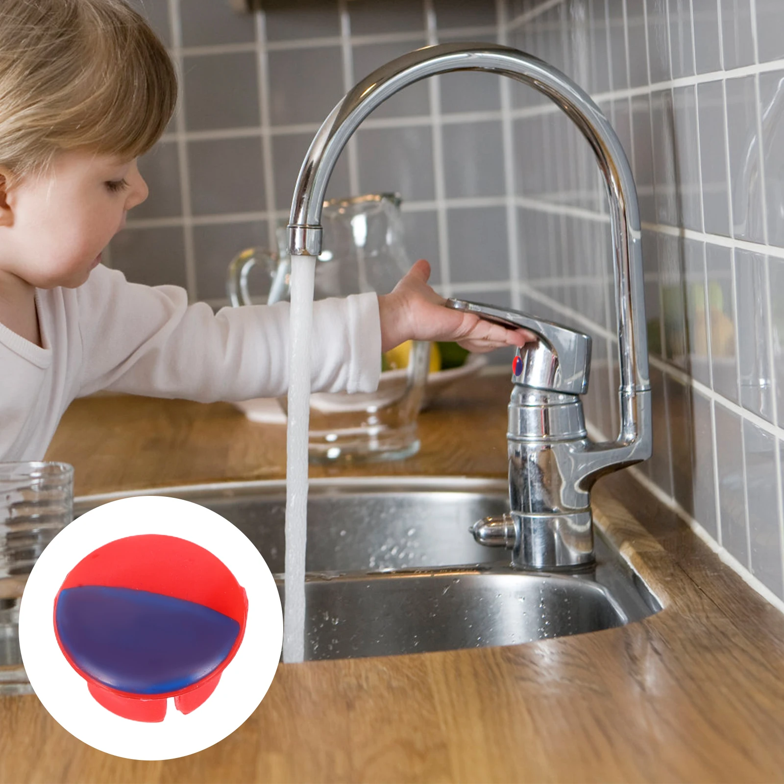 Faucet Cap Hot Cold Indicator Red Blue Covers for Bathroom Kitchen Tap Signs Plastic Kitchen Accessories Faucet Handle Covers