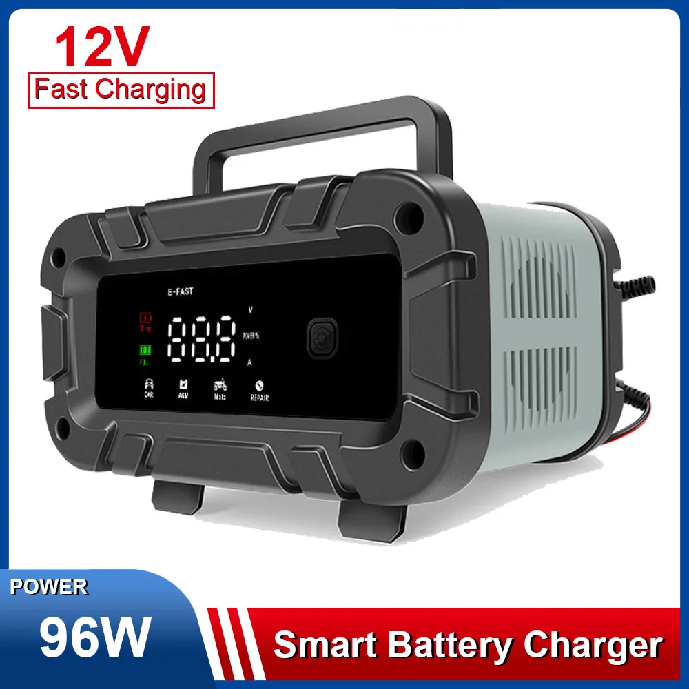 

Fully Automatic Battery Charger 12V Motorcycle Car Battery Repair Charger for Lead Acid Battery Charging Smart Digital Display