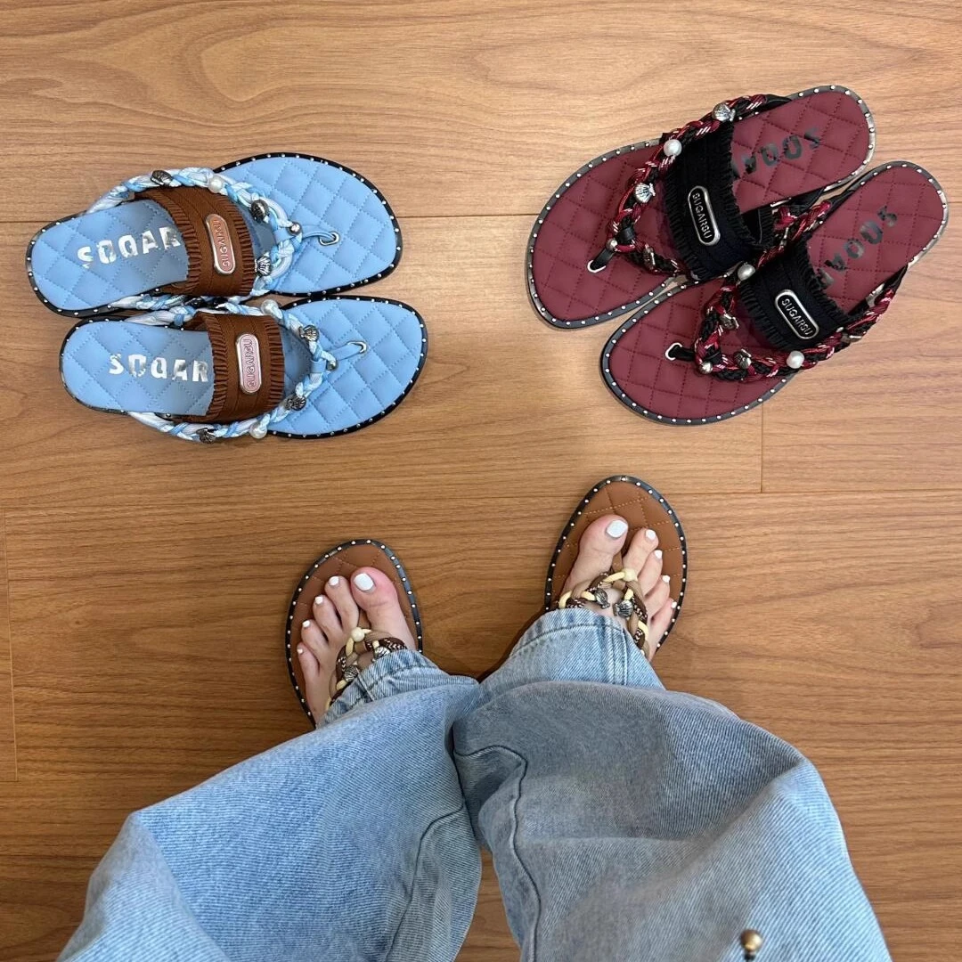 2025 صيف جديد اليدوية شبشب جلدي العصرية موضة الرجال الوجه يتخبط في الهواء الطلق تنفس مريحة الرجال والصنادل البسيطة #1