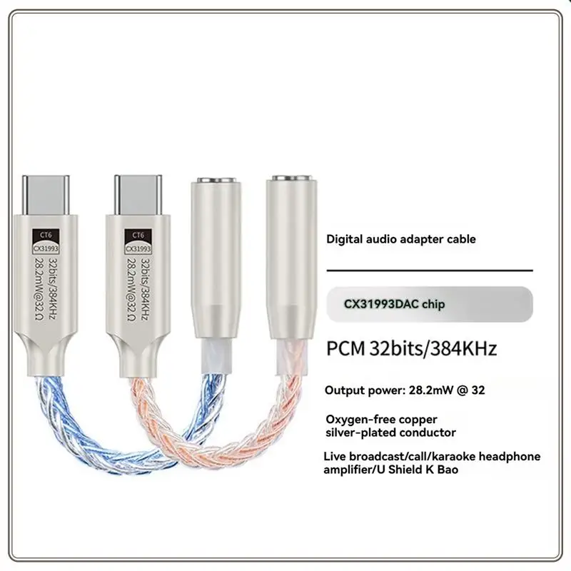 Надежный-32-битный 384 кГц Hi-Fi USB Type C к 3,5 мм аудиоадаптер Hi-Res ЦАП цифровой аудиодекодер разъем для наушников AUX конвертер, 32 бит