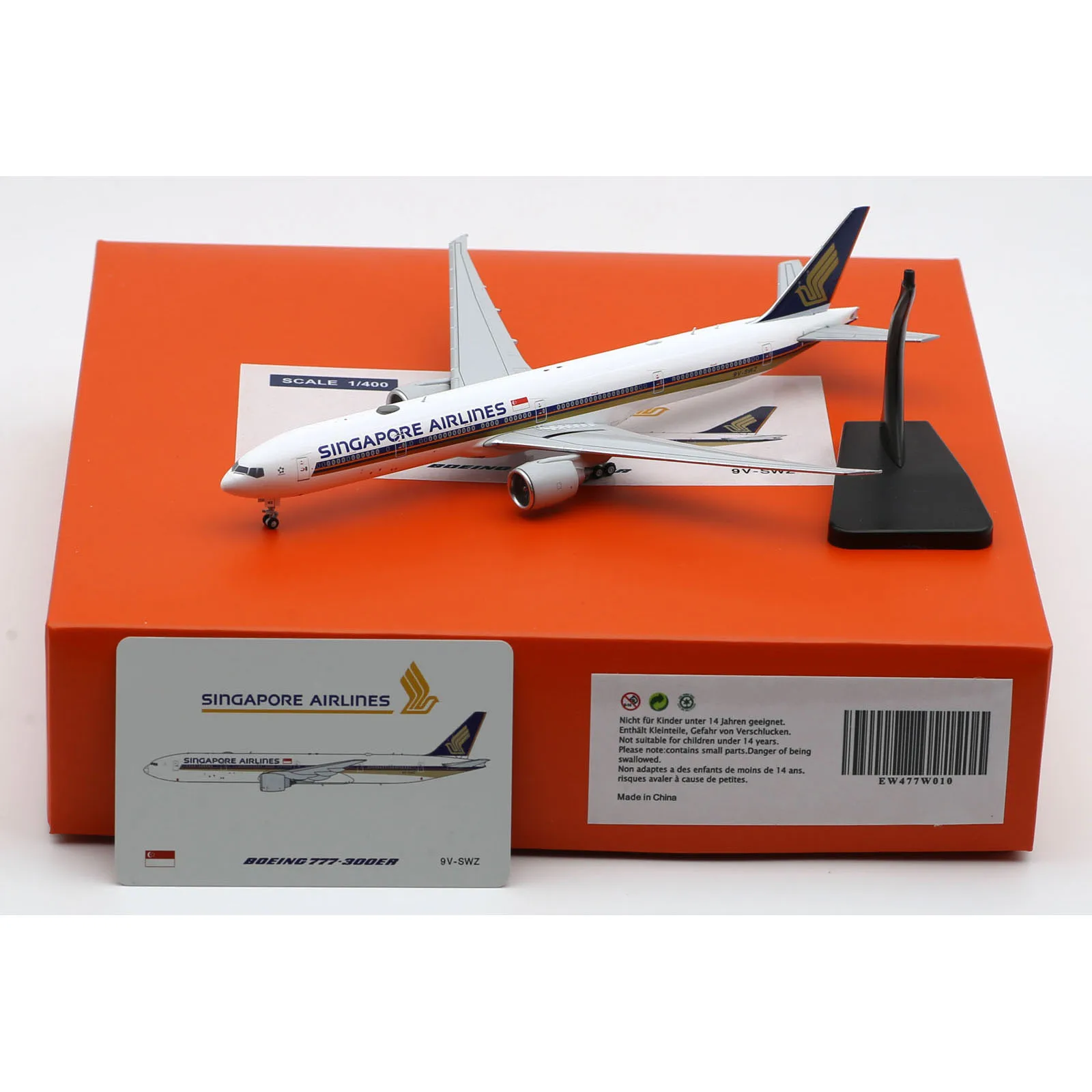 

EW477W010 Alloy Collectible Plane Gift JC Wings 1:400 Singapore Airlines Boeing B777-300ER Diecast Aircraft Jet Model 9V-SWZ