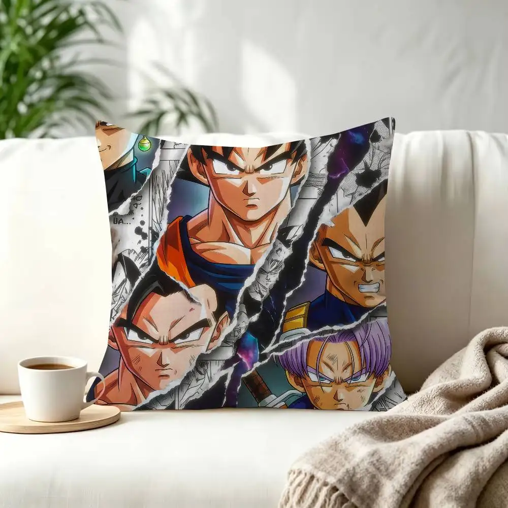 Anime Super Saiyan Goku Dekorativer Kissenbezug, quadratischer Kissenbezug, Heimbüro, dekoratives Kissen, Dragon Ball Cover – Detail 12