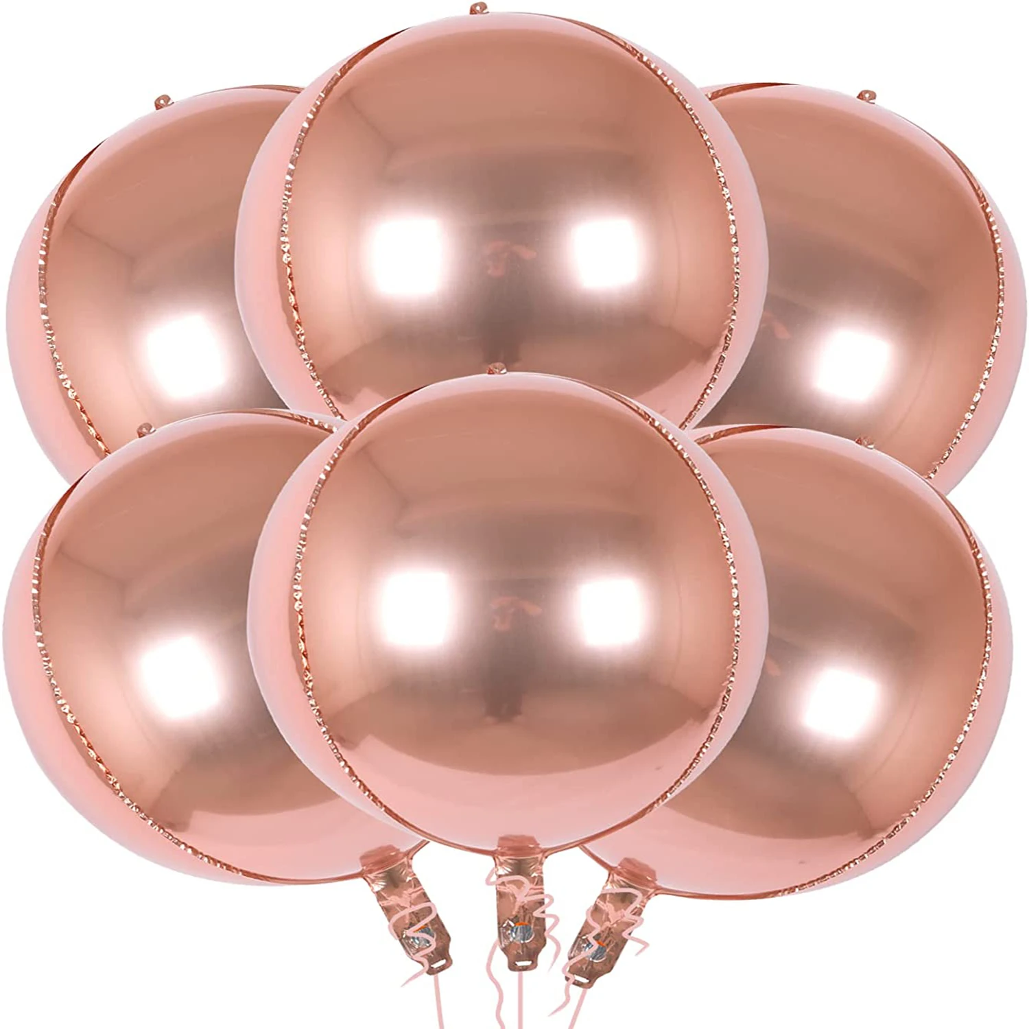 2pcs 10/18/22inch 4D Round Aluminum Foil Balloons Rose Gold Pink Balloons for Birthday Party Wedding Baby Shower Decoration