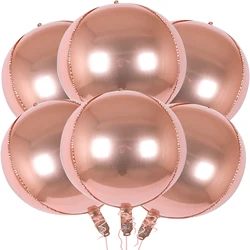 2pcs 10/18/22inch 4D Round Aluminum Foil Balloons Rose Gold Pink Balloons for Birthday Party Wedding Baby Shower Decoration