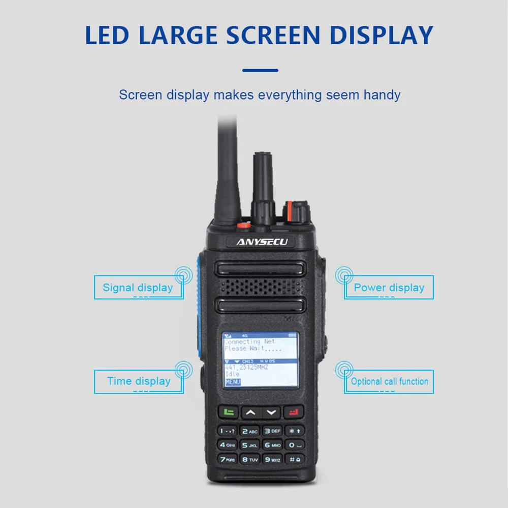 Imagem -02 - Anysecu Poc-dm68 Smartphone Waterproof Rugged Poc Network Handheld Radio Poc Dmr Uhf400480mhz Vhf136174mhz Dm68