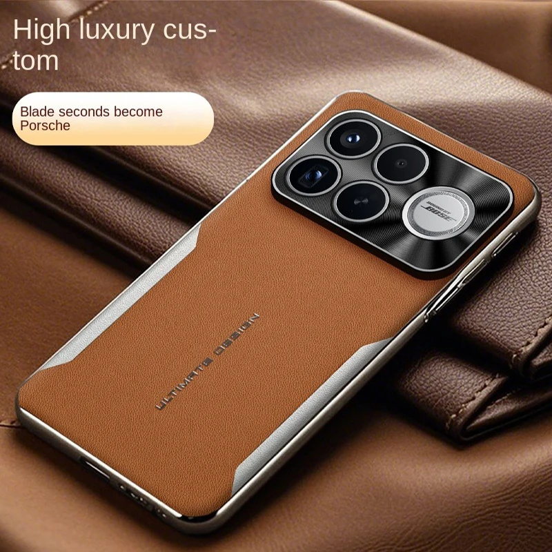 ل Redmi K90 K90 ProMax الكهربائي عادي الجلود اللون منعت حافة لينة شاملة للصدمات جراب هاتف #1