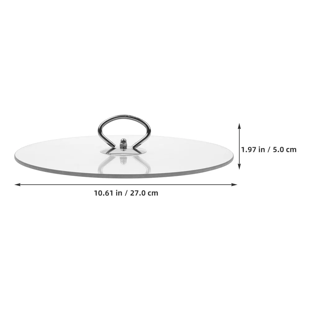27Cm Thickened Tempered Glass Cover Universal Pot Lid Transparent Microwave Splatter Guard Glass Lid Replacement Kitchen