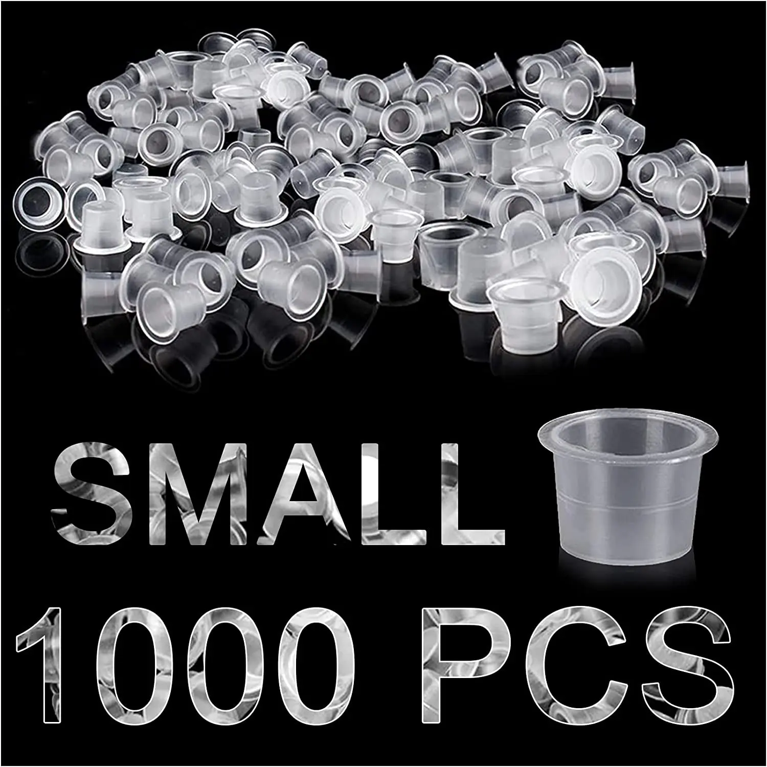 1000Pcs/Lot Plastic Disposable Tattoo Ink Cup Permanent Makeup Pigment Ink Holder Caps Cups Tattoo Pigment Accessories