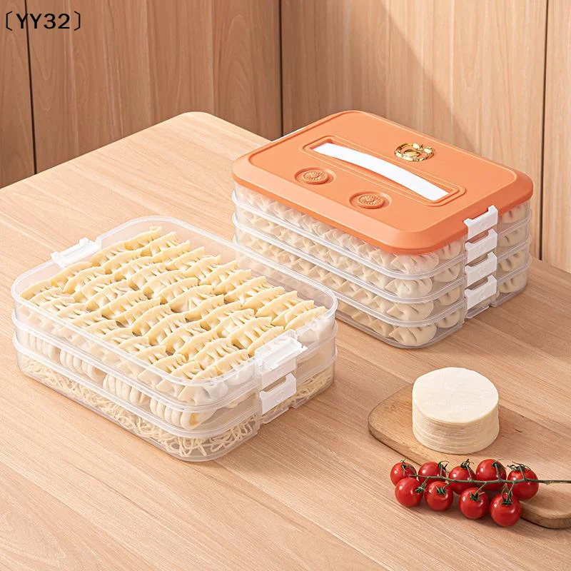 1/2/3/4-Layer Food Storage Containers Food Containers With Lids Dumpling Storage Box Good Sealing Stackable Dumpling Box〔YY32〕