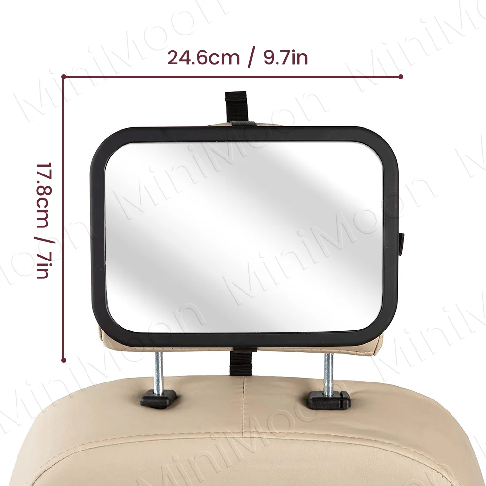 Wide Convex Baby Car Mirror, Shatterproof with Matte Finish & Stable Mount for Clear Rear Observation