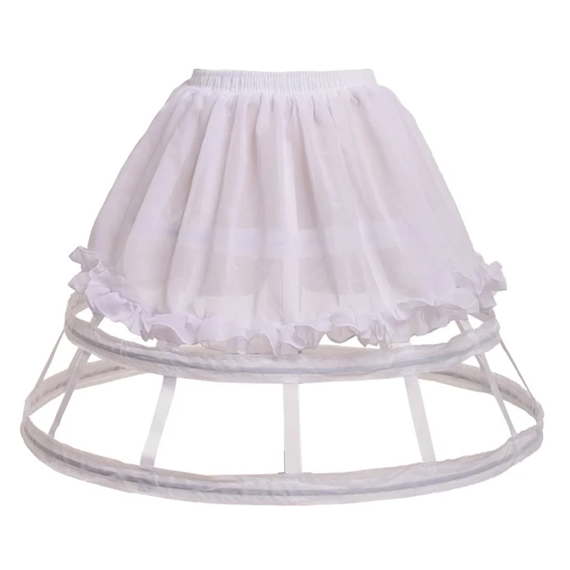 3 hoop chiffon crinoline lolita saia petticoat gaiola hoop saia