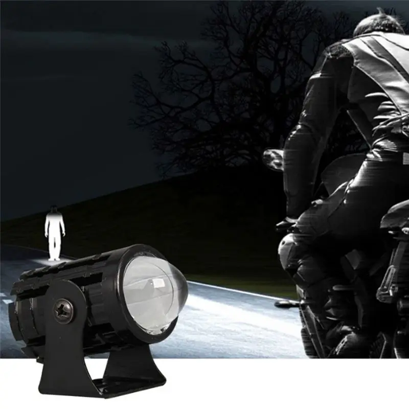 Motorcycle High Power Lens Spotlight 6000K LED Dual Color External Spotlights 8-80V Headlights With Switch Accessories B