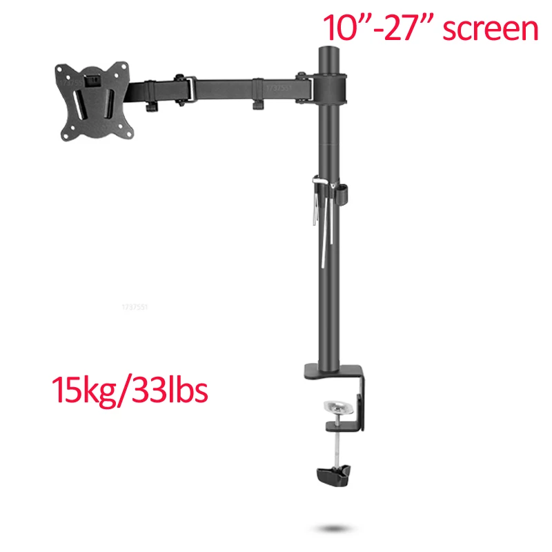 T902-140 full motion rotate grommet clamp base steel single monitor desk bracket double arm desktop support