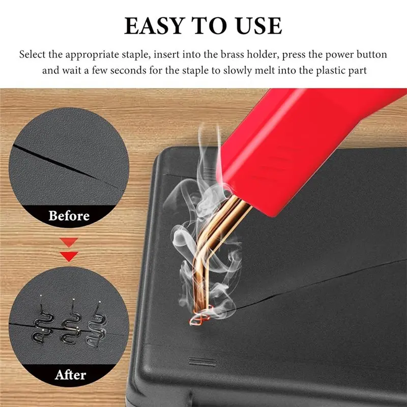 Plastic Welder Kit For Car Bumper Repairs Includes 200PCS Staples& Ergonomic Handle For Various Plastic Components-X67A