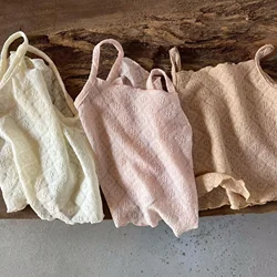 Children Clothing Girls Sleeveless Vest Korean Style 2025 Summer New Girls Shirt Solid Color Elastic Tight Casual Simple Vest