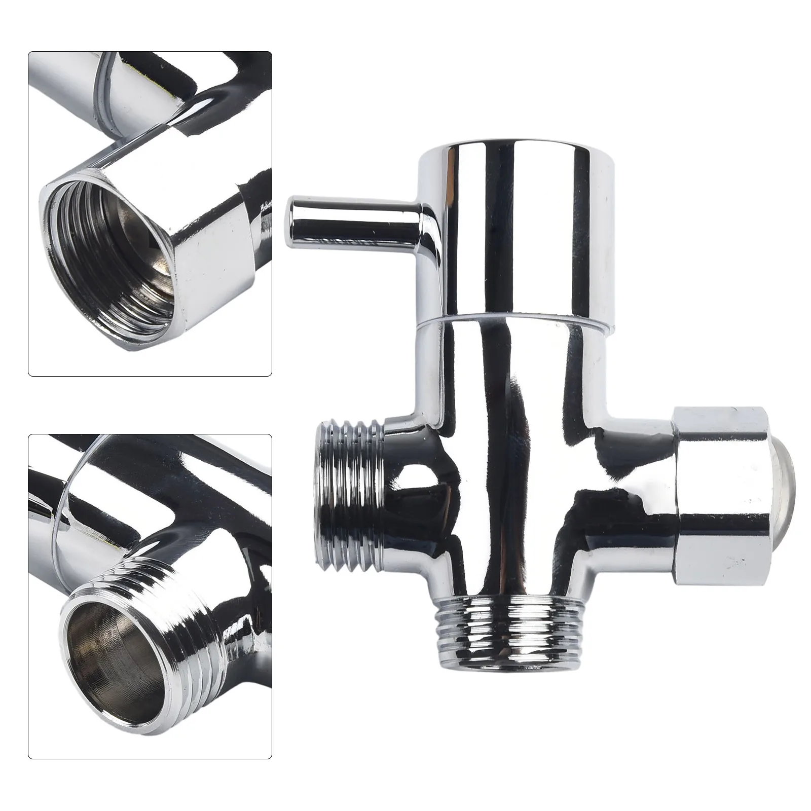 

1PCS Brass Diverter Rain Shower Valve 3 Way Separator Adjustable Shower Head 1/2 Water Diverter Valve Bathroom Part Silver